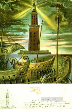 シュルレアリスム Painting - アレクサンドリアの灯台 シュルレアリスム
